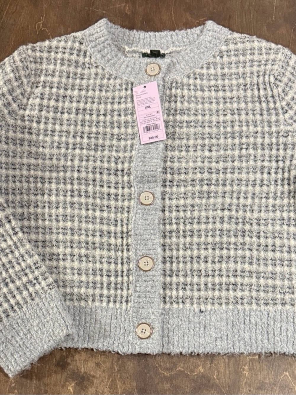 Wild Fable Gray Textured Button-Up Cardigan